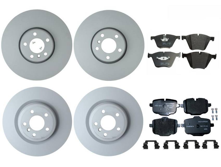 BMW Brake Kit - Pads and Rotors Front &  Rear (374mm/370mm)